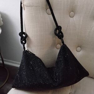 Express Black Beaded Satchel